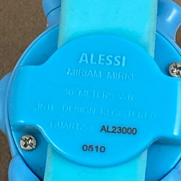 Alessi Miriam Mirri Modernist AL23000 Polyurethane Blue Strap Watch - Picture 5 of 8
